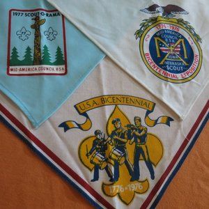 Cub Scouts Vintage 1976-77 Neck Kerchiefs 3 Items